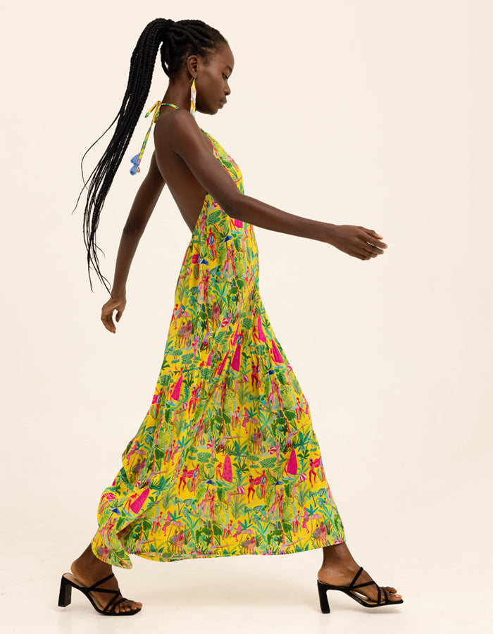 Mapiko Low Back Dress Yellow